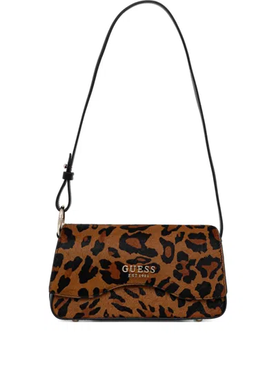 Guess Usa Domitilla Leopard-print Shoulder Bag In Animal Print