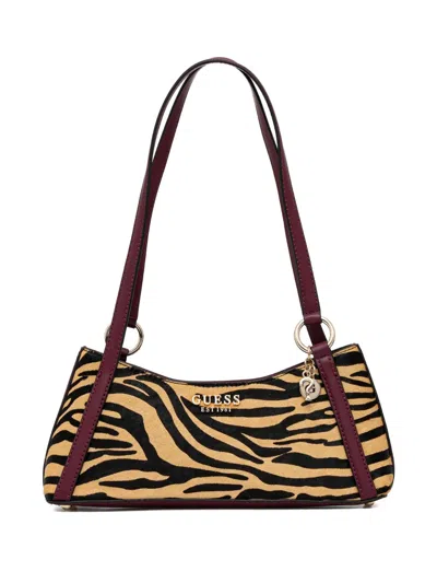 Guess Usa Domitilla Zebra-print Charm Tote Bag In Animal Print