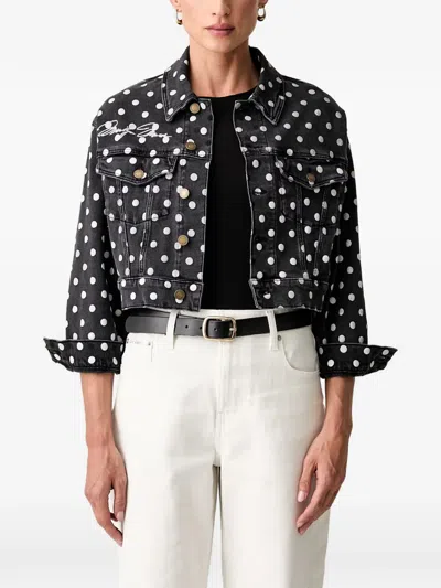 Guess Usa Dot Cropped Jacket In Black