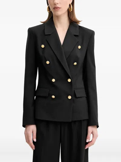 Guess Usa Double-breasted Blazer In Black