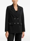 Guess Usa Double-breasted Blazer In Black