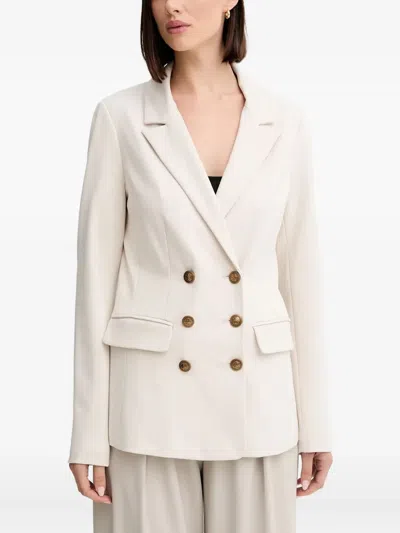 Guess Usa Double-breasted Blazer In White