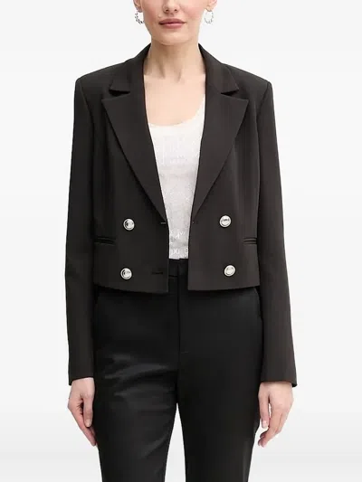 Guess Usa Double-breasted Button-detail Blazer In Black