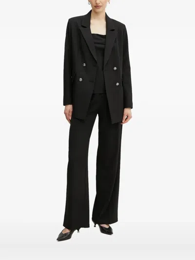 Guess Usa Double-breasted Notched Blazer In Black