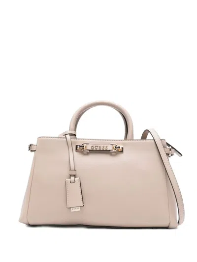 Guess Usa Double-handle Logo-plaque Tote Bag In Neutral