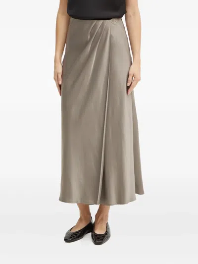 Guess Usa Draped-detail Midi Skirt In Gray