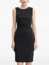 Guess Usa Draped Embellished Midi Dress In Black