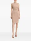 Guess Usa Draped Embellished Midi Dress In Brown