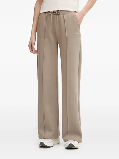 Guess Usa Drawstring Wide-leg Track Pants In Brown