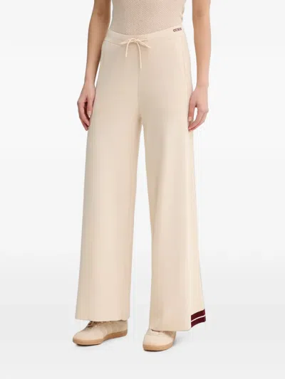 Guess Usa Drawstring Wide-leg Track Pants In Neutral