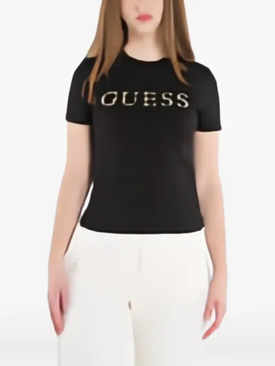 Guess Usa Eco Black Octavia Rhinestone Active T-shirt