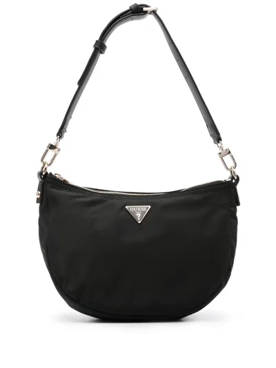 Guess Usa Eco Gemma Logo-plaque Shoulder Bag In Black