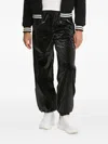 Guess Usa Elastic-cuffs Straight Trousers In Black