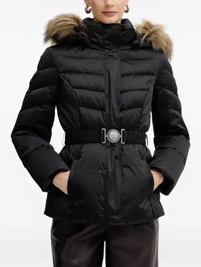 Guess Usa Elasticated-belt Jacket In Black