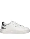 Guess Usa Elbina Leather Sequin-heel Sneakers In White