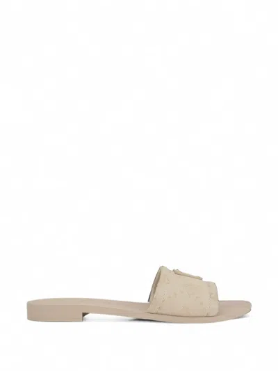 Guess Usa Elysone Monogram-pattern Sandals In White