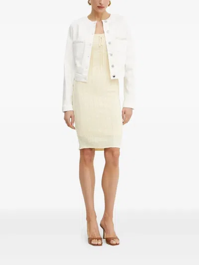 Guess Usa Embellished Button-fastening Jacket In Yellow