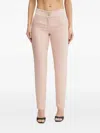 Guess Usa Embellished-button Trousers In Pink