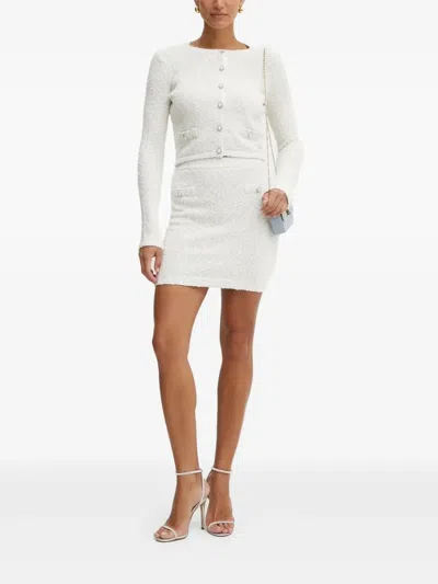 Guess Usa Embellished-buttons Knitted Cardigan In White