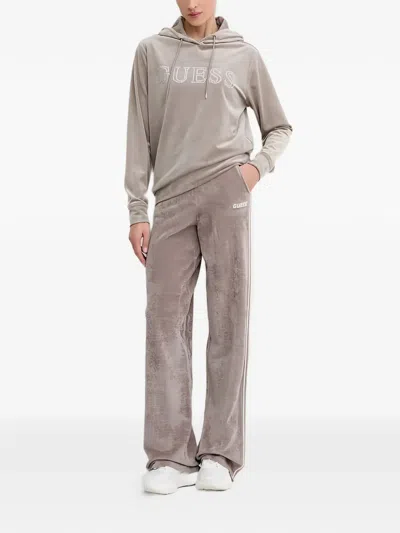 Guess Usa Embellished Hoodie In Brown