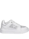 Guess Usa Embellished Lace-up Sneakers In White