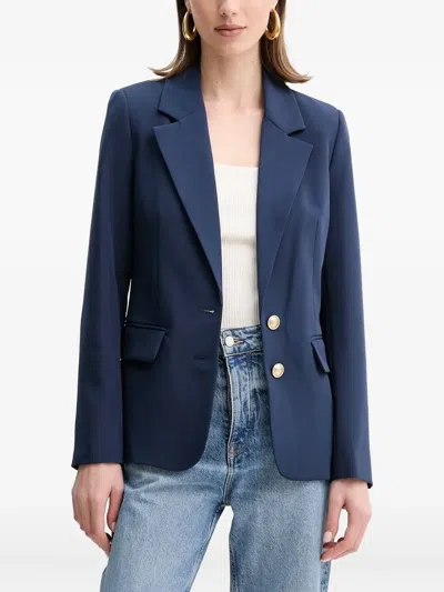 Guess Usa Embellished Notched-lapel Blazer In Blue