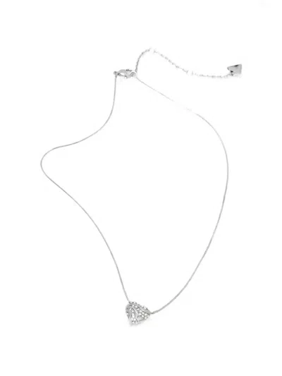 Guess Usa Embellished Pendant Necklace In Metallic