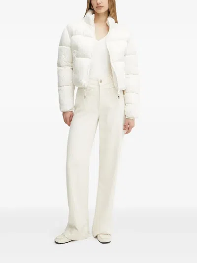 Guess Usa Embellished Puffer Jacket In Neutral