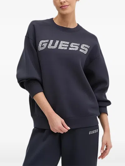 Guess Usa Embellished Sweatshirt In Blue