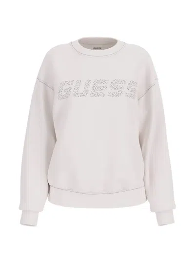 Guess Usa Embellished-logo Sweatshirt In Gray