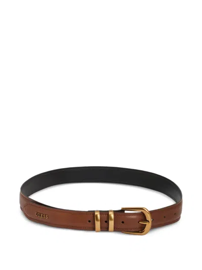 Guess Usa Embossed Belt In Brown