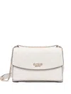 Guess Usa Embossed Chain Satchel In White