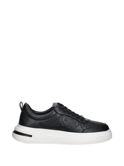Guess Usa Embossed-detail Sneakers In Black