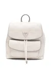 Guess Usa Embossed Drawstring Backpack In White