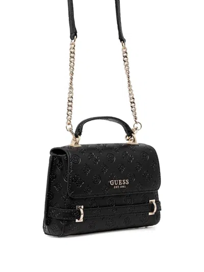 Guess Usa Embossed Flap Tote Bag In Black