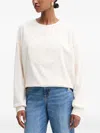 Guess Usa Embossed-graphic Sweatshirt In White
