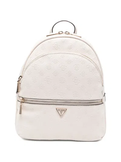 Guess Usa Embossed-logo Backpack In Neutral