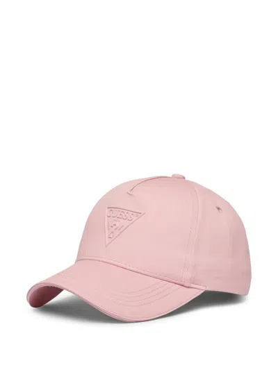 Guess Usa Embossed Logo-patch Cap In Pink