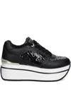 Guess Usa Embossed Platform Sneakers In Black