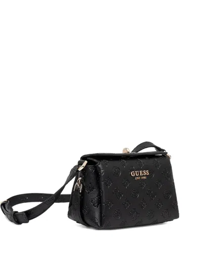 Guess Usa Embossed Studded Satchel In Black