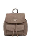 Guess Usa Embossed Triangle Backpack In Brown