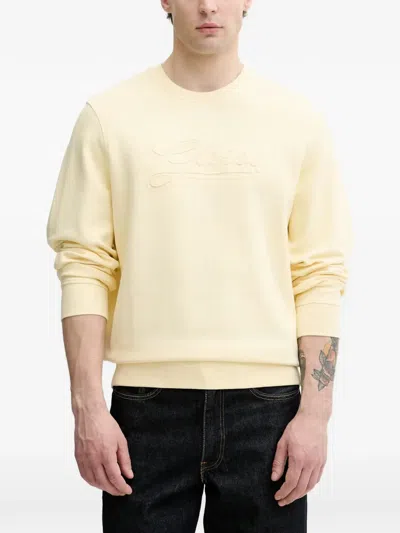 Guess Usa Embroidered Logo Sweatshirt In Yellow