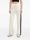 Guess Usa Embroidered-logo Trousers In Neutral