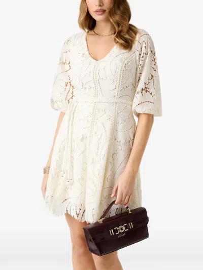 Guess Usa Embroidered Mini Dress In Neutral