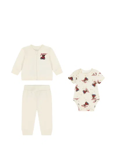 Guess Usa Babies' Embroidered Printed Tracksuit Set In Neutral