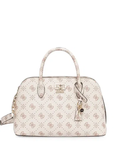 Guess Usa Emelie Monogram-print Tote Bag In White