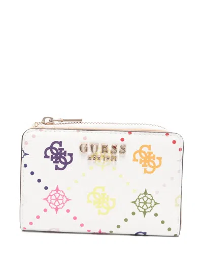 Guess Usa Emelie Patterned Wallet In White