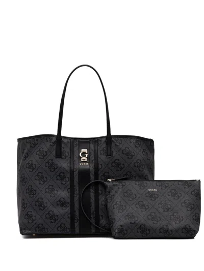 Guess Usa Erenia Monogram Black Tote Bag