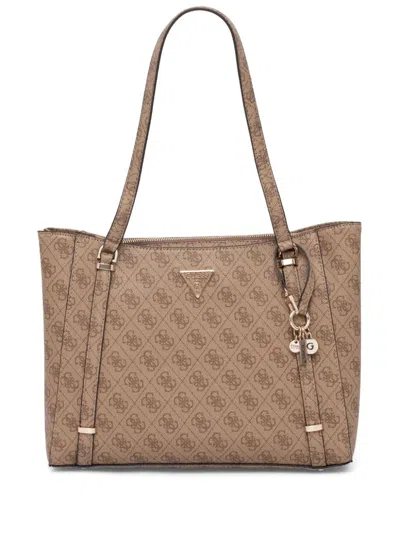 Guess Usa Erica Tote Bag In Braun