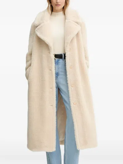 Guess Usa Eugenie Collared Button Coat In Neutral